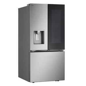 LG Standard-Depth InstaView 24.5-cu ft 3 -Door Smart Compatible French Door Refrigerator with Dual Ice Maker with Water and Ice Dispenser and Door within Door ( PrintProof Stainless Steel )