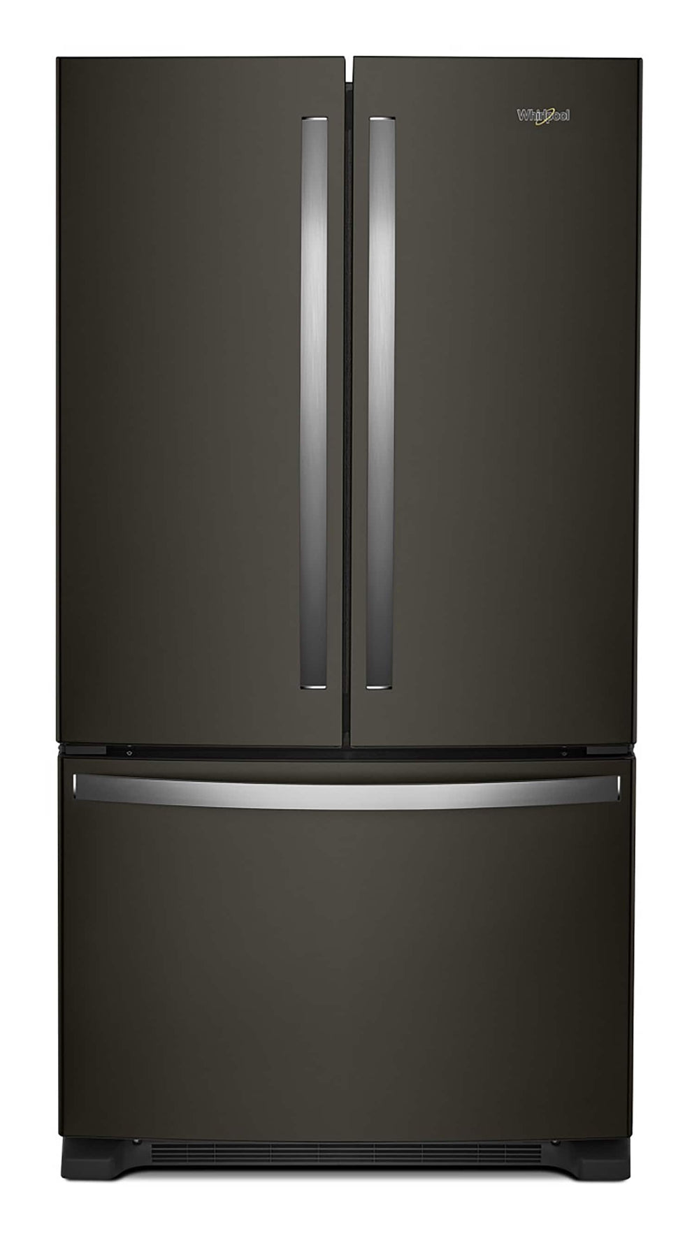 Whirlpool Counter-Depth 20-cu ft 3 -Door French Door Refrigerator with Ice Maker ( Black Stainless Steel ) ENERGY STAR Certified