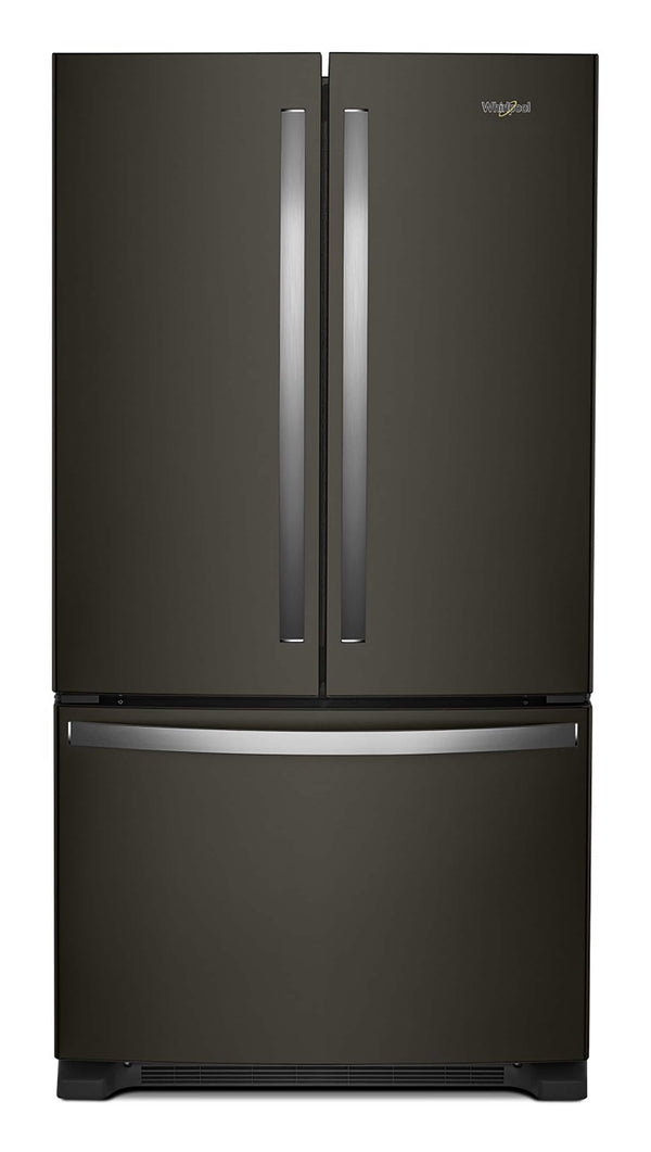 Whirlpool Counter-Depth 20-cu ft 3 -Door French Door Refrigerator with Ice Maker ( Black Stainless Steel ) ENERGY STAR Certified