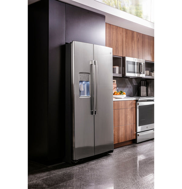 GE Profile 25.3-cu ft Side-by-Side Refrigerator with Ice Maker ,Water and Ice Dispenser ( Stainless Steel ) ENERGY STAR Certified