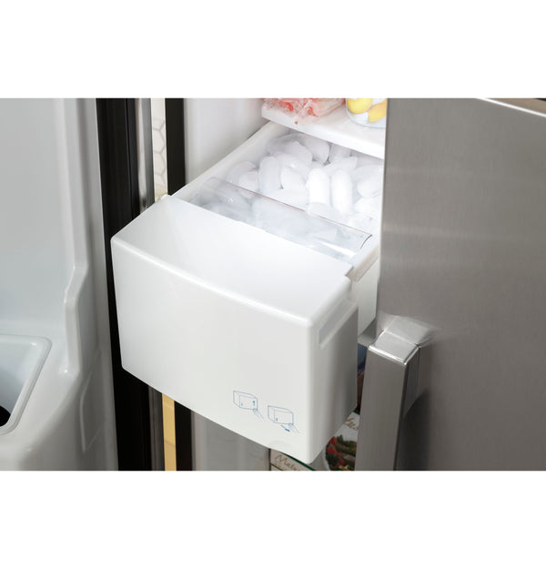 GE 23-cu ft Side-by-Side Refrigerator with Ice Maker ,Water and Ice Dispenser ( Stainless Steel )