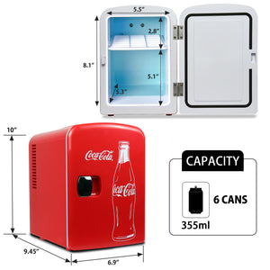 Coca-Cola Classic Coke Bottle 4L 6 Can Portable Cooler 0.14-cu ft ( Red, White )