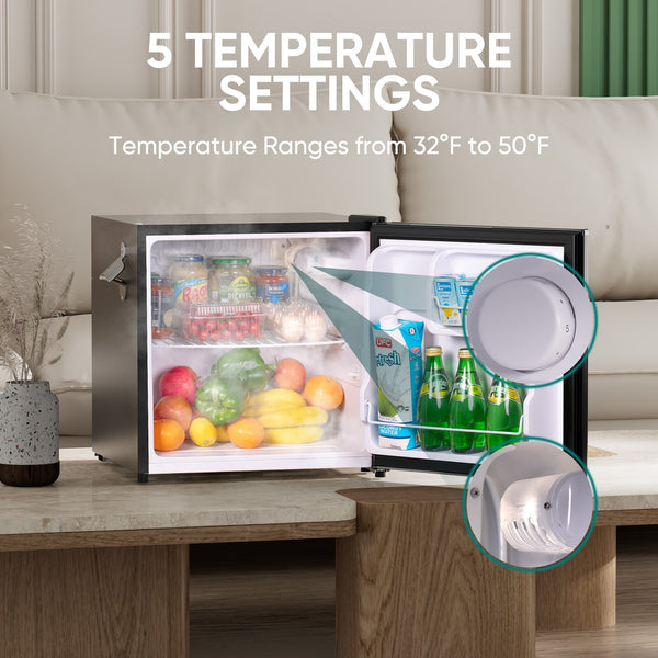 Upstreman 1.7-cu ft Retro Mini Fridge(Black)ENERGY STAR