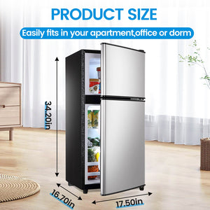 Jeremy Cass 3.5-cu ft Mini Fridge with Freezer ( Silver ) ENERGY STAR