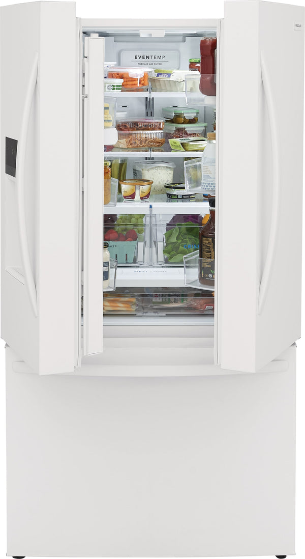 Frigidaire Standard-Depth 27.8-cu ft 3 -Door French Door Refrigerator with Ice Maker with Water and Ice Dispenser ( White ) ENERGY STAR Certified