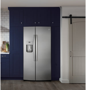GE 25.1-cu ft Side-by-Side Refrigerator with Ice Maker ,Water and Ice Dispenser ( Stainless Steel )