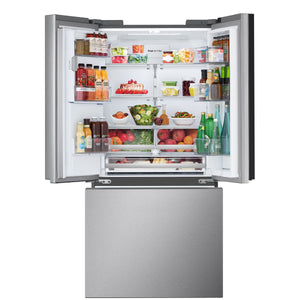 LG Standard-Depth InstaView 24.5-cu ft 3 -Door Smart Compatible French Door Refrigerator with Dual Ice Maker with Water and Ice Dispenser and Door within Door ( PrintProof Stainless Steel )