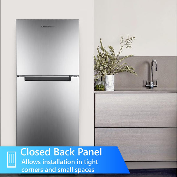 ConServ 10.1-cu ft Counter-Depth Top-Freezer Refrigerator ( Stainless Steel ) ENERGY STAR Certified