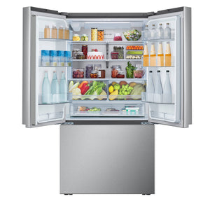 LG Counter-Depth 26.5-cu ft 3 -Door Smart Compatible French Door Refrigerator with Ice Maker with Water Dispenser ( PrintProof Stainless Steel ) ENERGY STAR Certified