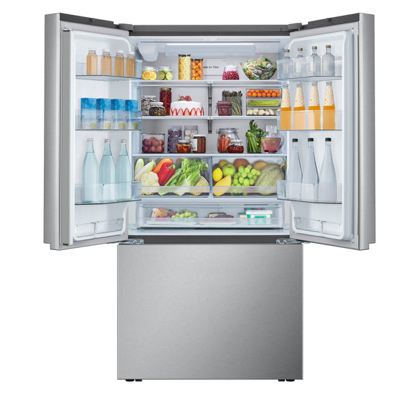 LG Counter-Depth 26.5-cu ft 3 -Door Smart Compatible French Door Refrigerator with Ice Maker with Water Dispenser ( PrintProof Stainless Steel ) ENERGY STAR Certified