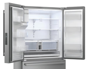 Sharp Standard-Depth 28.9-cu ft 3 -Door French Door Refrigerator with Ice Maker with Water and Ice Dispenser ( Stainless Steel ) ENERGY STAR Certified