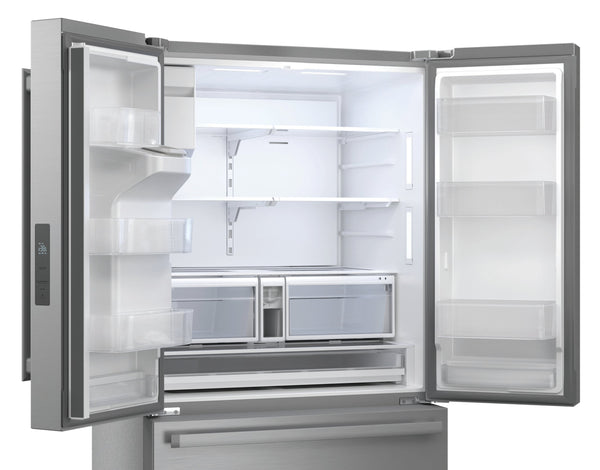 Sharp Standard-Depth 28.9-cu ft 3 -Door French Door Refrigerator with Ice Maker with Water and Ice Dispenser ( Stainless Steel ) ENERGY STAR Certified