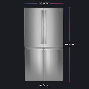 GE Profile Standard-Depth 28-cu ft 4 -Door Smart Compatible French Door Refrigerator with Ice Maker with Water Dispenser and Door within Door ( Fingerprint-resistant Stainless Steel ) ENERGY STAR Certified