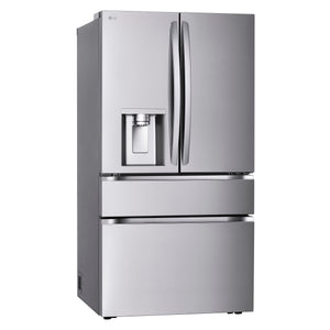 LG Standard-Depth 28.6-cu ft 4 -Door Smart Compatible French Door Refrigerator with Dual Ice Maker with Water and Ice Dispenser ( PrintProof Stainless Steel ) ENERGY STAR Certified