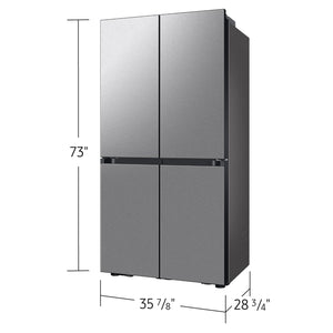 Samsung Bespoke Counter-Depth Beverage Center 22.5-cu ft 4 -Door Smart Compatible French Door Refrigerator with Dual Ice Maker with Water Dispenser and Door within Door ( Stainless steel ) ENERGY STAR Certified