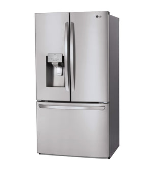 LG Standard-Depth 27.7-cu ft 3 -Door Smart Compatible French Door Refrigerator with Ice Maker with Water and Ice Dispenser ( Printproof Stainless Steel ) ENERGY STAR Certified