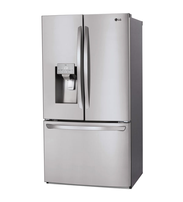 LG Standard-Depth 27.7-cu ft 3 -Door Smart Compatible French Door Refrigerator with Ice Maker with Water and Ice Dispenser ( Printproof Stainless Steel ) ENERGY STAR Certified
