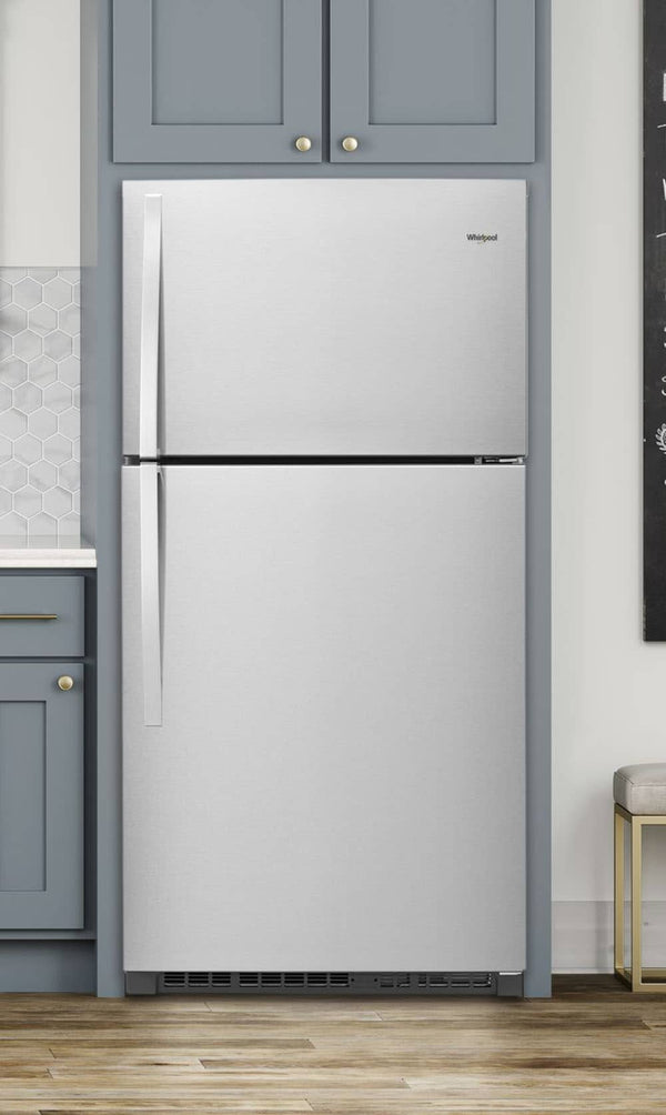 Whirlpool 21.3-cu ft Top-Freezer Refrigerator ( Monochromatic Stainless Steel ) ENERGY STAR Certified