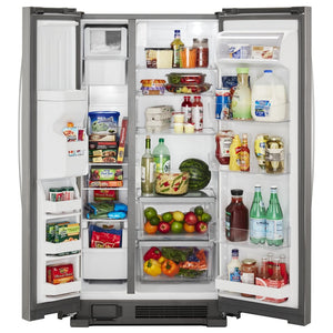 Whirlpool 24.6-cu ft Side-by-Side Refrigerator with Ice Maker ,Water and Ice Dispenser ( Fingerprint Resistant Stainless Steel )