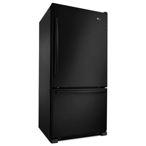 Amana 22.1-cu ft Standard-Depth Bottom-Freezer Refrigerator Ice Maker Optional (sold separately) ( Black )