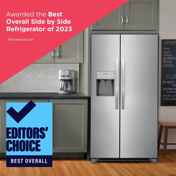 Frigidaire 25.6-cu ft Side-by-Side Refrigerator with Ice Maker ,Water and Ice Dispenser ( Black ) ENERGY STAR Certified