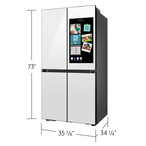 Samsung Bespoke Standard-Depth Family Hub 28.6-cu ft 4 -Door Smart Compatible French Door Refrigerator with Dual Ice Maker with Water Dispenser and Door within Door ( White Glass ) ENERGY STAR Certified