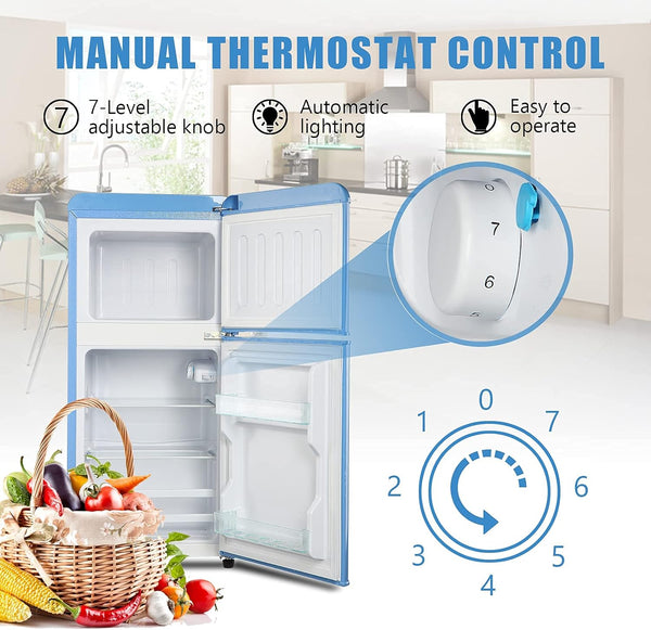 Runesay 3.5-cu ft with Freezer ( Blue ) Garage Ready