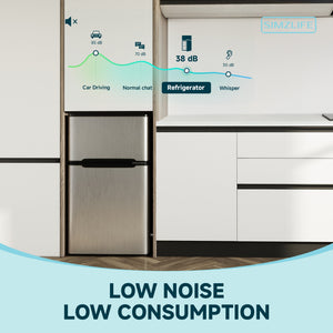 SIMZLIFE 3.2-cu ft Built-In Mini Fridge with Freezer ( Silver )