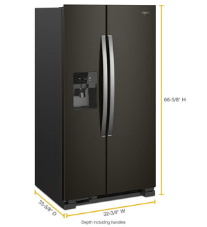 Whirlpool 24.5-cu ft Side-by-Side Refrigerator with Ice Maker ,Water and Ice Dispenser ( Fingerprint Resistant Black Stainless )