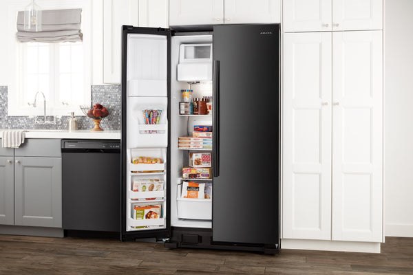 Amana 21.4-cu ft Side-by-Side Refrigerator with Ice Maker ,Water and Ice Dispenser ( Black )