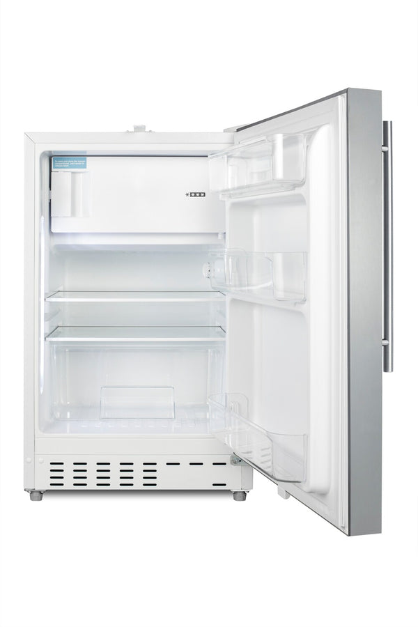 Summit Appliance 2.68-cu ft Built-In Mini Fridge with Freezer ( Stainless steel door and white cabinet )