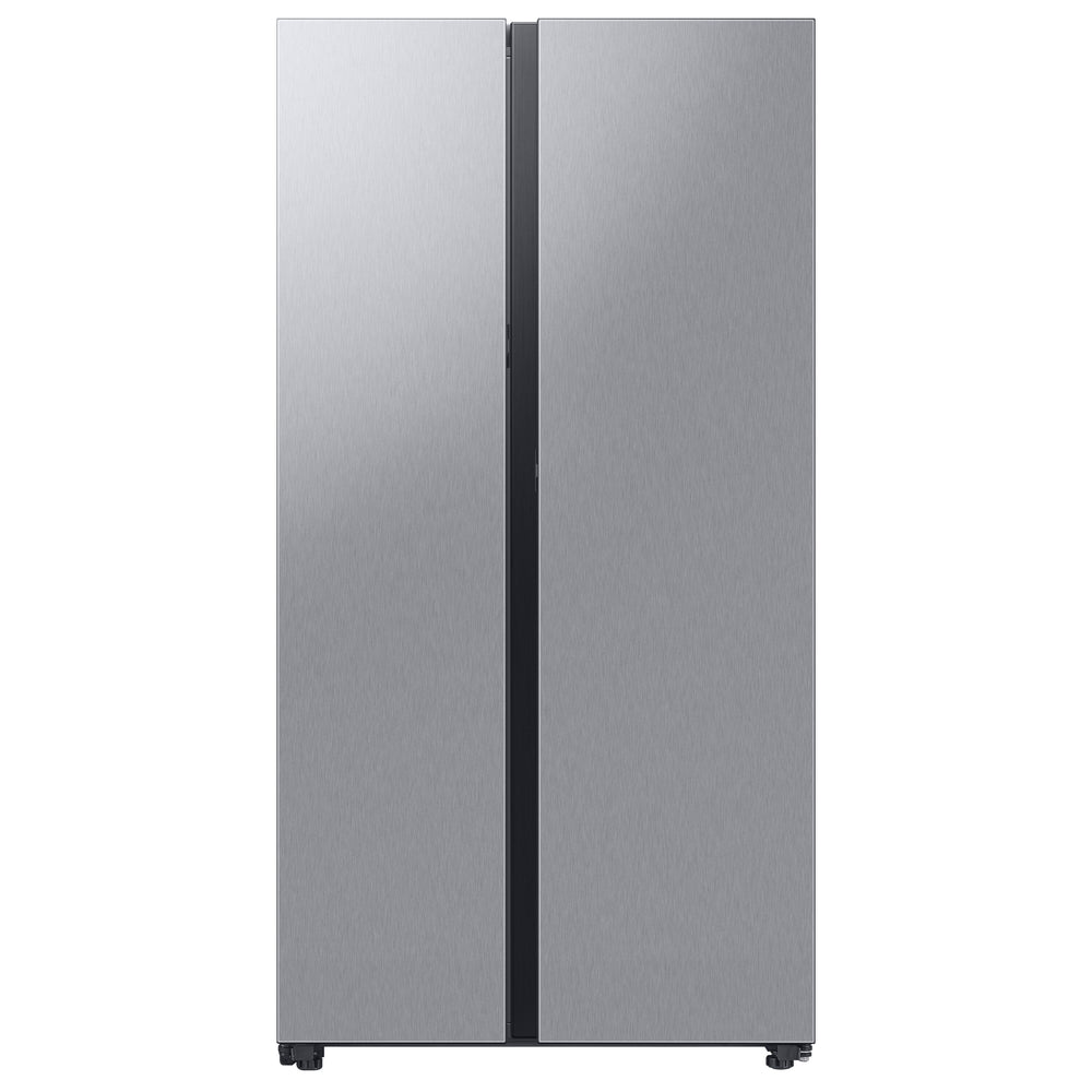 Samsung Bespoke Beverage Center 22.6-cu ft Counter-Depth Side-by-Side Refrigerator Smart Compatible with Dual Ice Maker and Water Dispenser ( Stainless Steel ) ENERGY STAR Certified