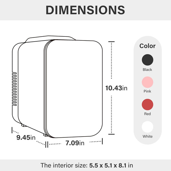 Mondawe 0.14-cu ft Mini Fridge ( Pink )