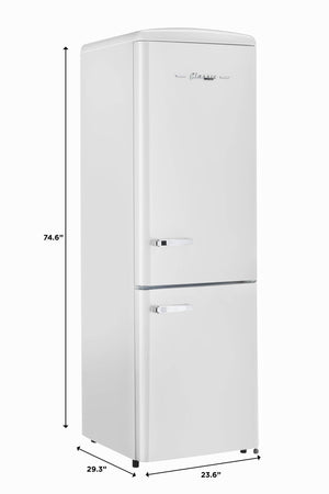 UNIQUE Classic Retro 11.7-cu ft Counter-Depth Bottom-Freezer Refrigerator Marshmallow White ) ENERGY STAR Certified