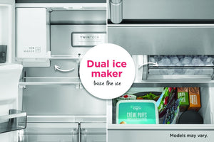 Frigidaire Gallery Counter-Depth 22.6-cu ft 3 -Door French Door Refrigerator with Dual Ice Maker with Water and Ice Dispenser ( Fingerprint Resistant Black Stainless Steel ) ENERGY STAR Certified