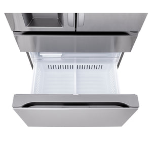 LG Standard-Depth 28.6-cu ft 4 -Door Smart Compatible French Door Refrigerator with Dual Ice Maker with Water and Ice Dispenser ( PrintProof Stainless Steel ) ENERGY STAR Certified