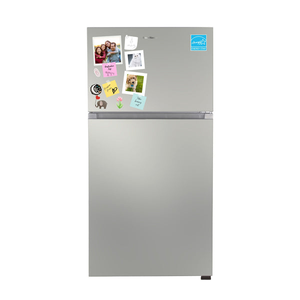 ConServ Reversible Door with Built-in Ice Maker 21-cu ft Top-Freezer Refrigerator with Ice Maker ( Stainless ) ENERGY STAR Certified