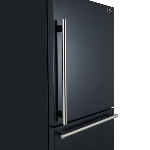 FORNO Milano Espresso 17.2-cu ft Counter-Depth Bottom-Freezer Refrigerator Black ) ENERGY STAR Certified