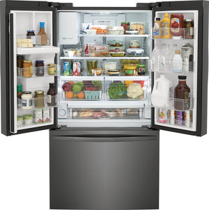 Frigidaire Standard-Depth 27.8-cu ft 3 -Door French Door Refrigerator with Ice Maker with Water and Ice Dispenser ( Black Stainless Steel ) ENERGY STAR Certified