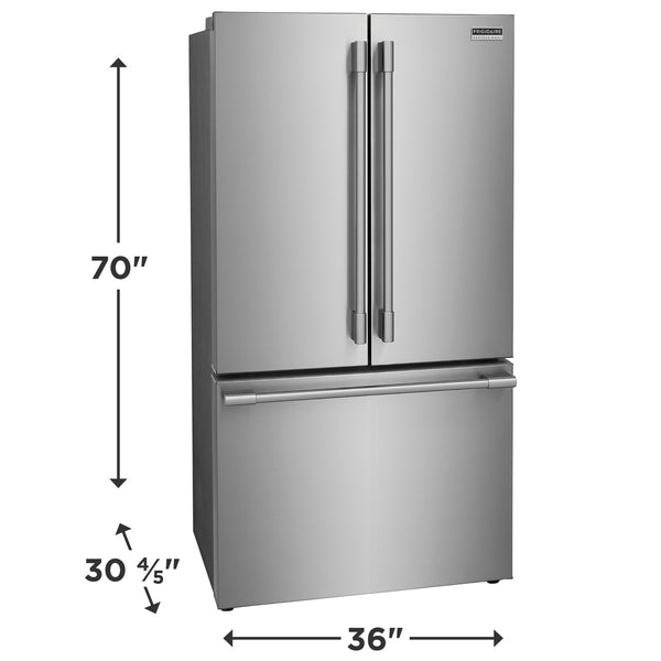 Frigidaire Professional Counter-Depth 23.3-cu ft 3 -Door French Door Refrigerator with Ice Maker with Water Dispenser ( Smudge-Proof Stainless Steel ) ENERGY STAR Certified