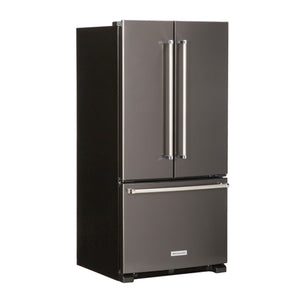 KitchenAid Standard-Depth 22.1-cu ft 3 -Door French Door Refrigerator with Ice Maker with Water Dispenser ( Black Stainless with PRINTSHIELD Finish ) ENERGY STAR Certified