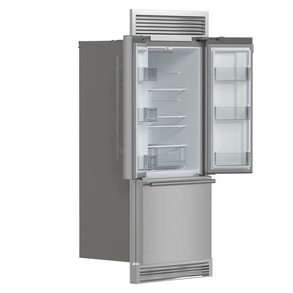 FORNO Gallipoli Standard-Depth 17.5-cu ft 3 -Door French Door Refrigerator with Ice Maker with Ice Dispenser ( Stainless Steel )