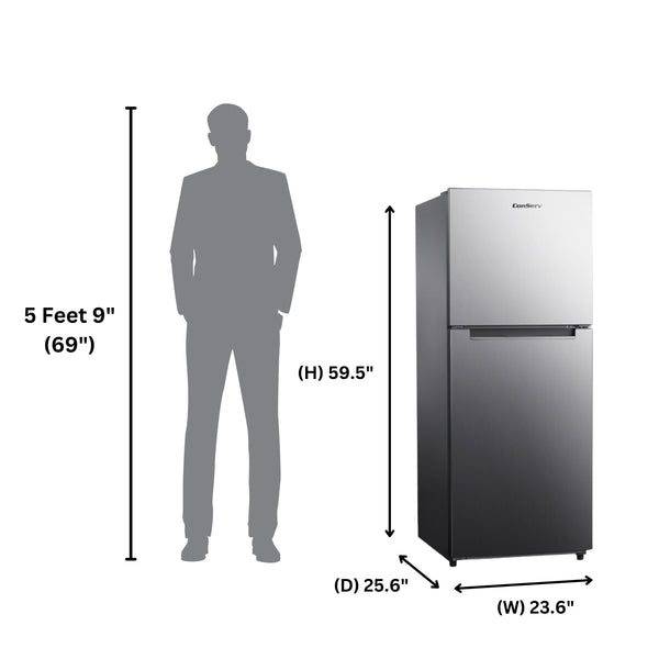 ConServ 10.1-cu ft Counter-Depth Top-Freezer Refrigerator ( Stainless Steel ) ENERGY STAR Certified