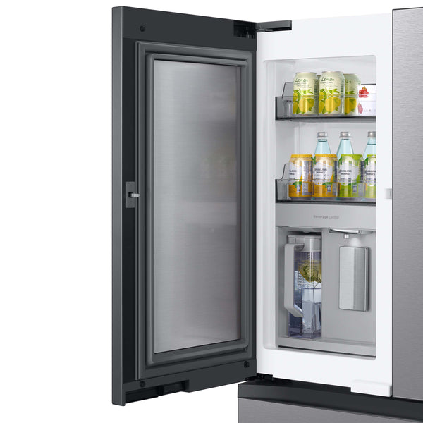 Samsung Bespoke Standard-Depth Beverage Center 28.8-cu ft 4 -Door Smart Compatible French Door Refrigerator with Dual Ice Maker with Water Dispenser and Door within Door ( Stainless Steel - All Panels ) ENERGY STAR Certified
