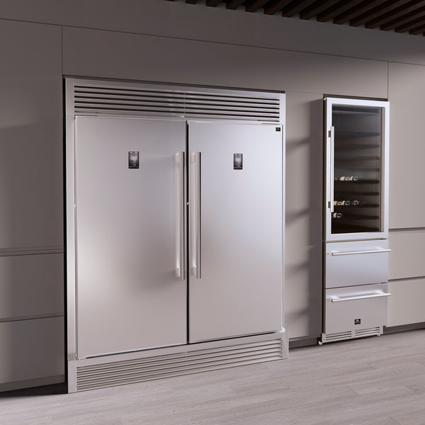 FORNO Rizzuto 27.6-cu ft Counter-Depth Side-by-Side Refrigerator ( Stainless steel ) ENERGY STAR Certified