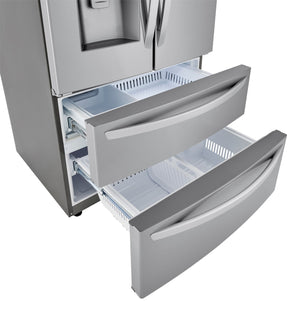 LG Standard-Depth Craft Ice 27.8-cu ft 4 -Door Smart Compatible French Door Refrigerator with Dual Ice Maker with Water and Ice Dispenser ( PrintProof Stainless Steel ) ENERGY STAR Certified