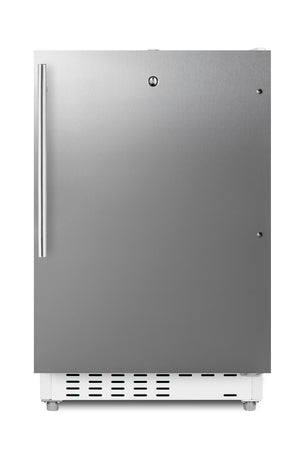 Summit Appliance 2.68-cu ft Built-In Mini Fridge with Freezer ( Stainless steel door and white cabinet )