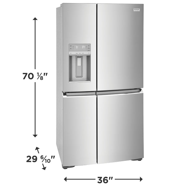 Frigidaire Gallery Counter-Depth 21.5-cu ft 4 -Door French Door Refrigerator with Ice Maker with Water and Ice Dispenser ( Fingerprint Resistant Stainless Steel ) ENERGY STAR Certified