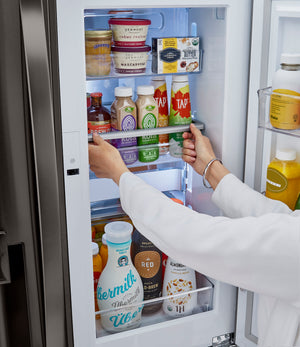 LG Standard-Depth 29.5-cu ft 4 -Door Smart Compatible French Door Refrigerator with Dual Ice Maker with Water and Ice Dispenser and Door within Door ( Printproof Black Stainless Steel ) ENERGY STAR Certified