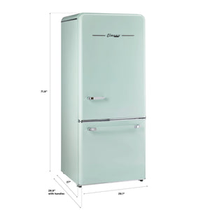 UNIQUE Classic Retro 17.7-cu ft Counter-Depth Bottom-Freezer Refrigerator with Ice Maker ( Summer Mint Green ) ENERGY STAR Certified